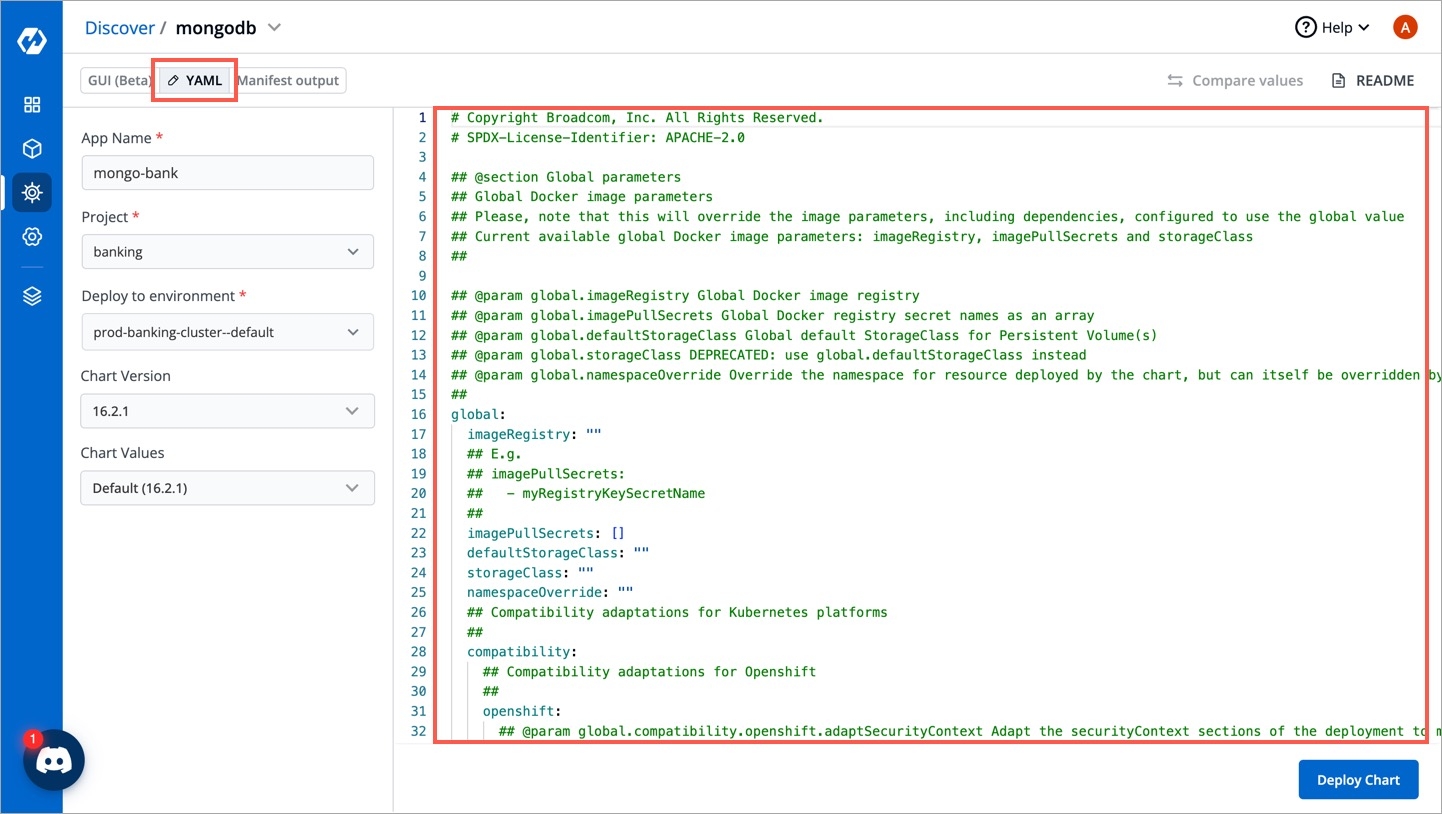 Deploying MongoDB Helm Chart Devtron K8s Dashboard